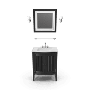 Aynalı Ahşap Banyo Lavabosu